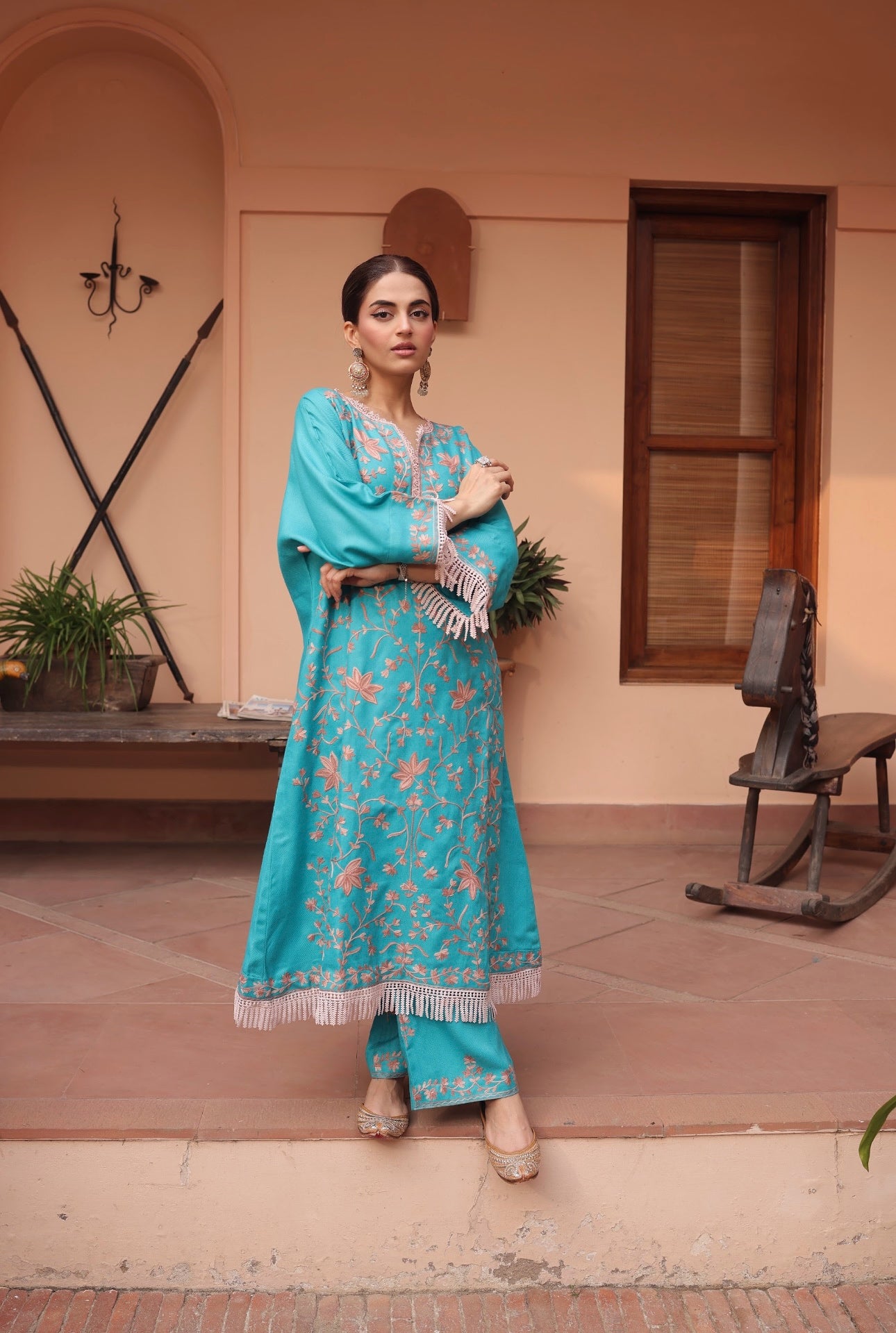 Gulzar Pashmina Wool Pheran Set