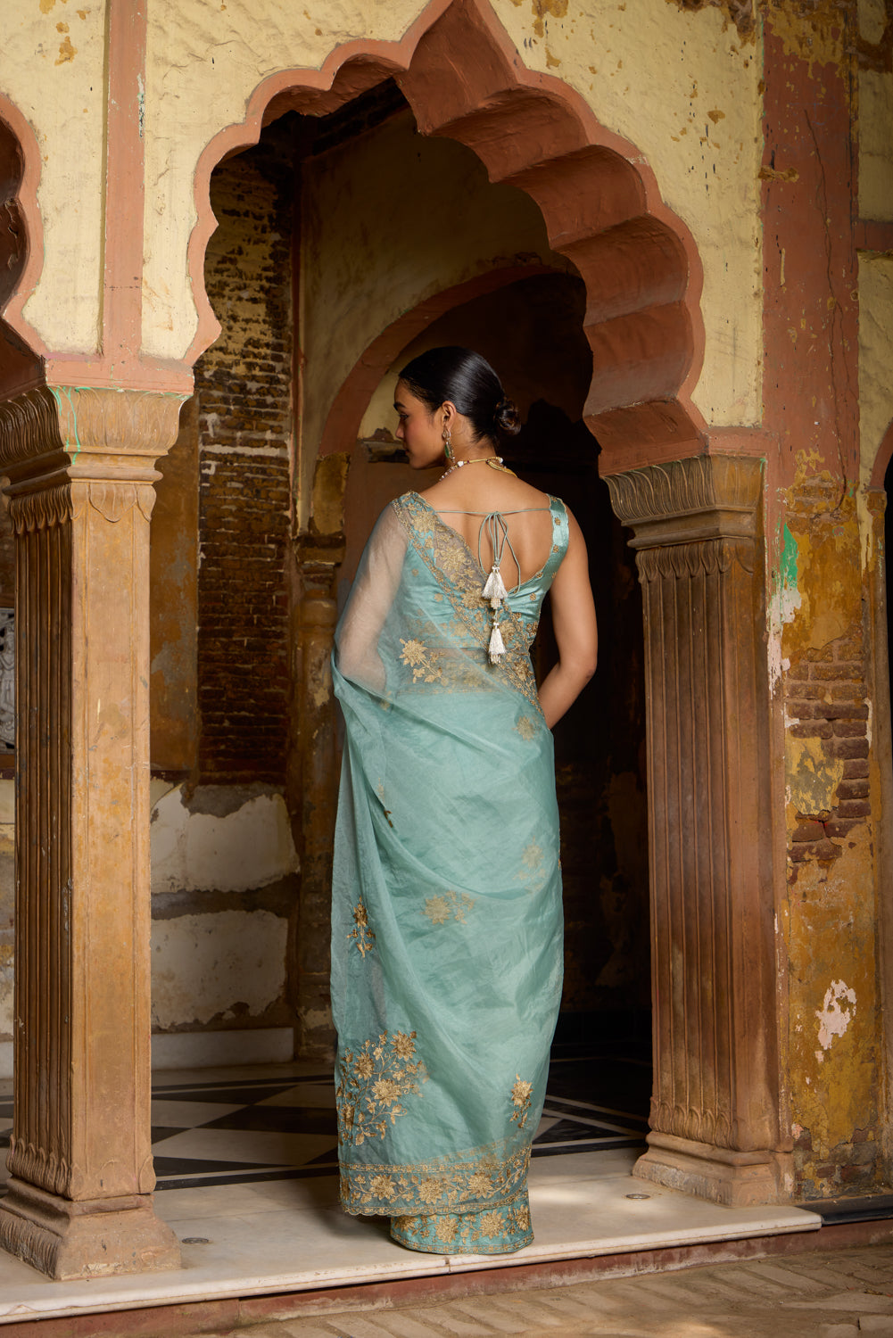 Mumtaz Pista Silk Organza Saree