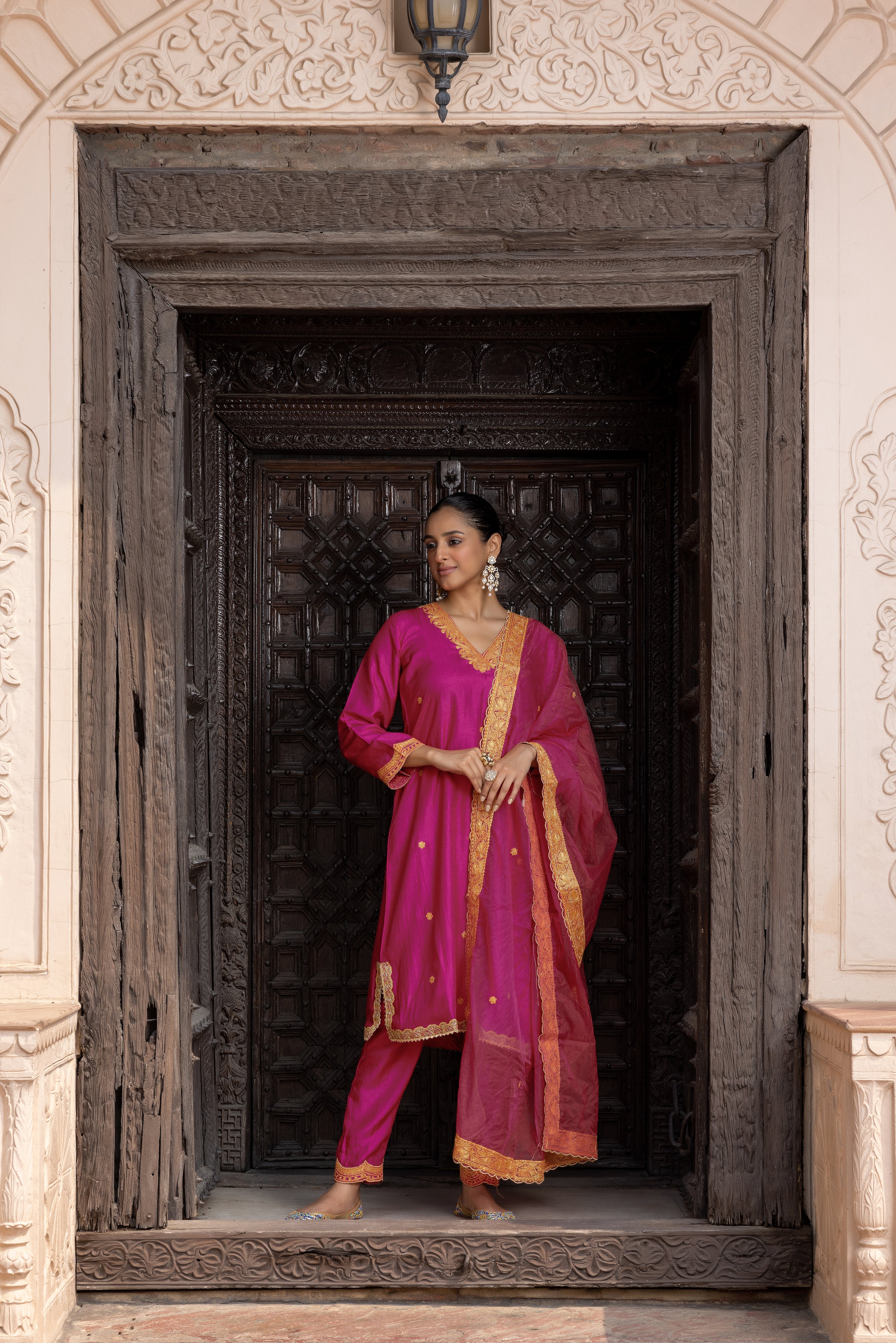 Rani Pilk Silk Kurta Set