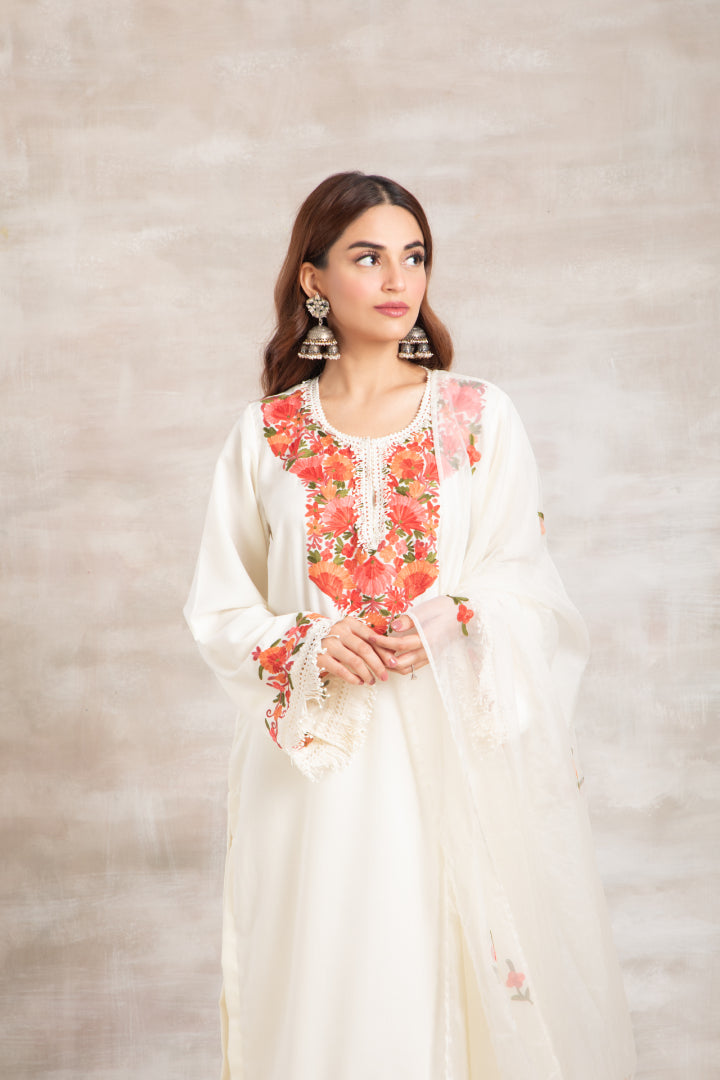Ivory Organza Dupatta