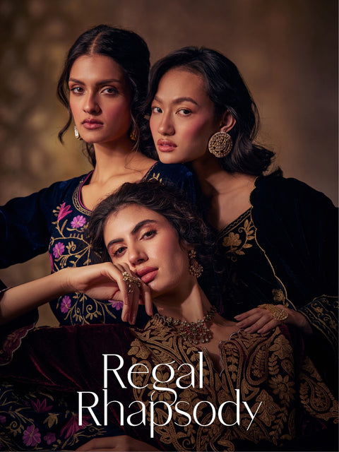 Shop Velvet Kurta Set, Sharara Set & Salwar Suits for Wedding | Koshur ...