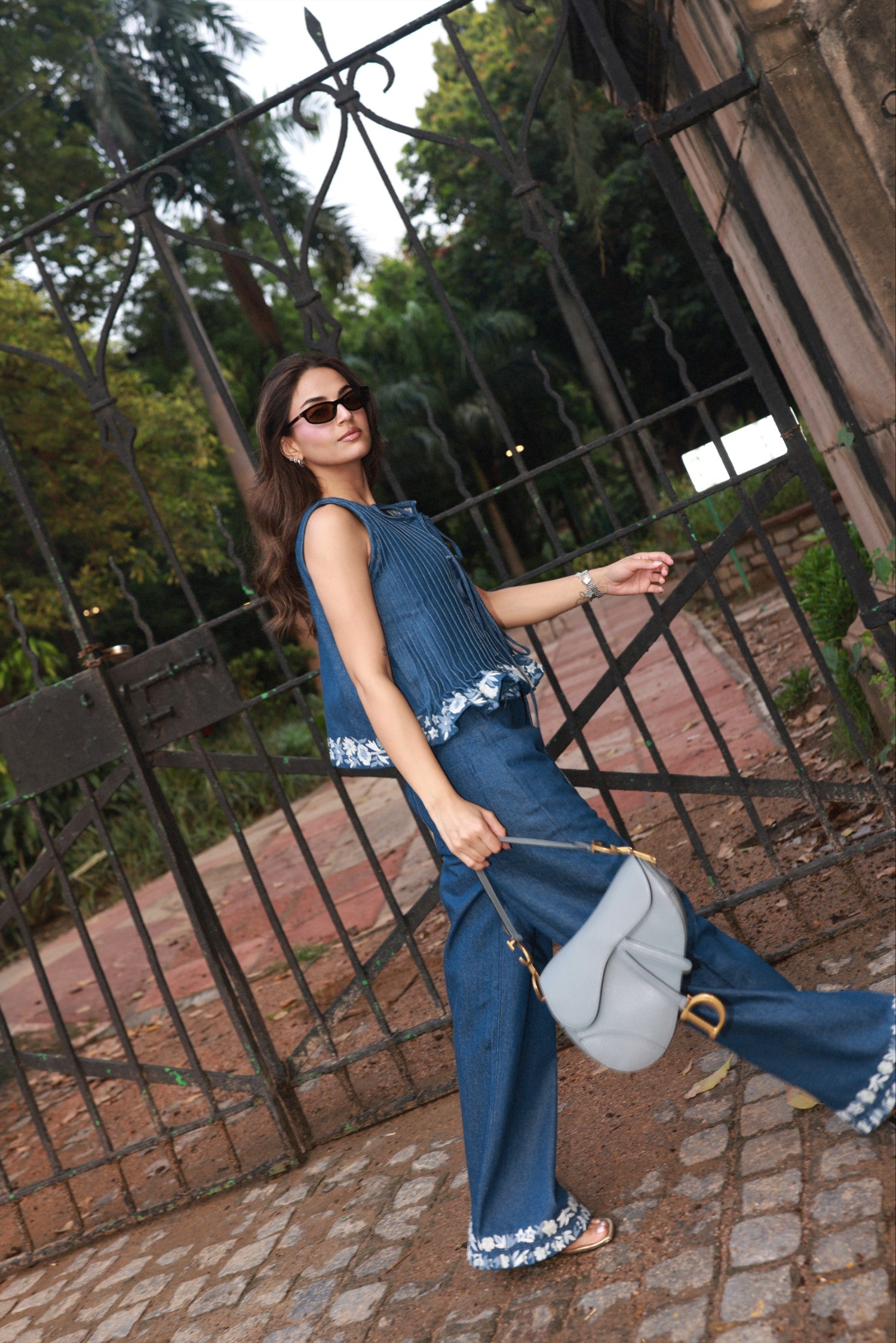 Aari Embroidered Tie Top & Pants Coord Set