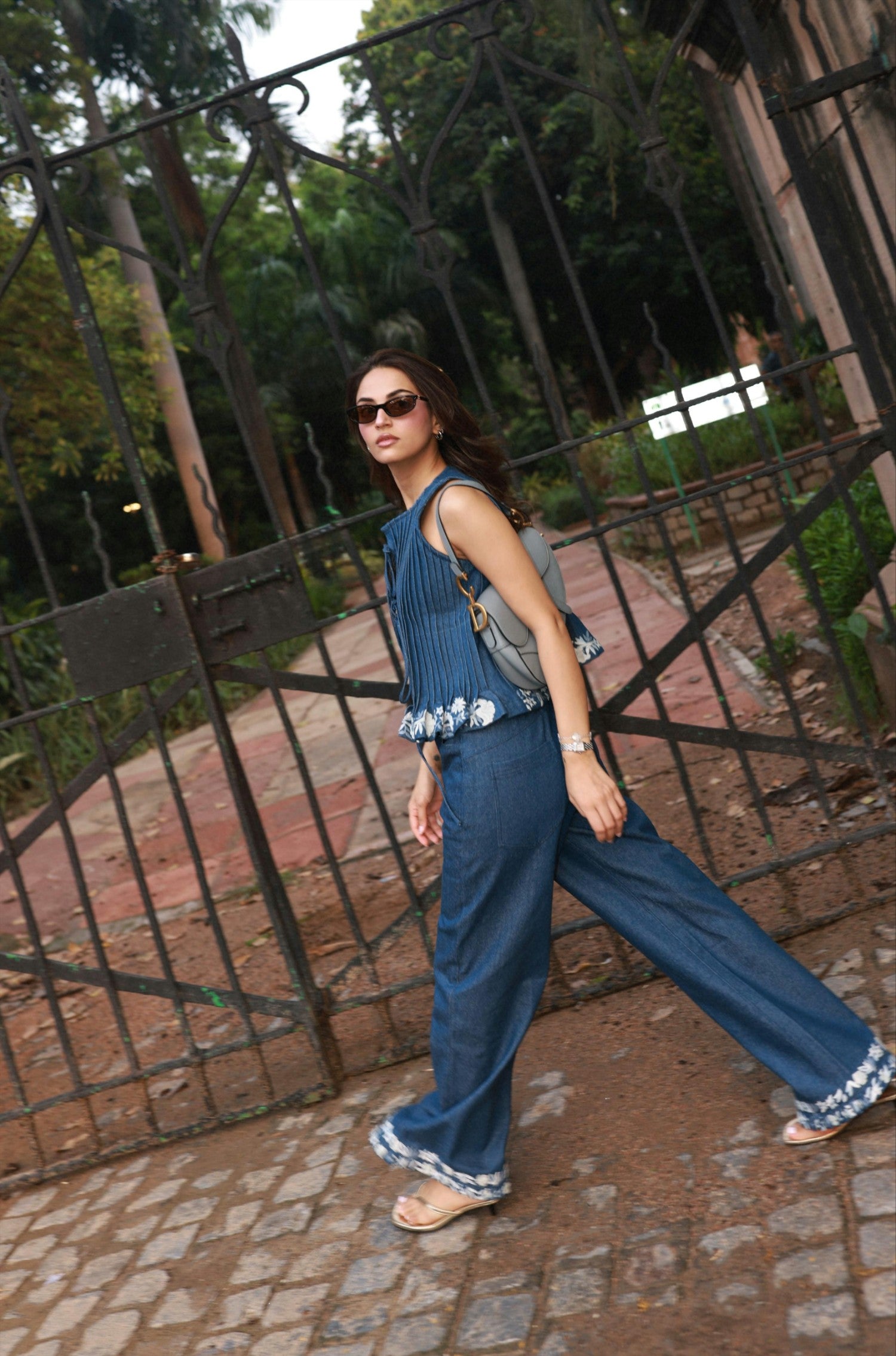Aari Embroidered Tie Top & Pants Coord Set