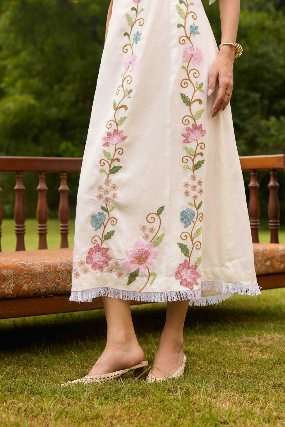 White Gardenia Cotton Midi Dress