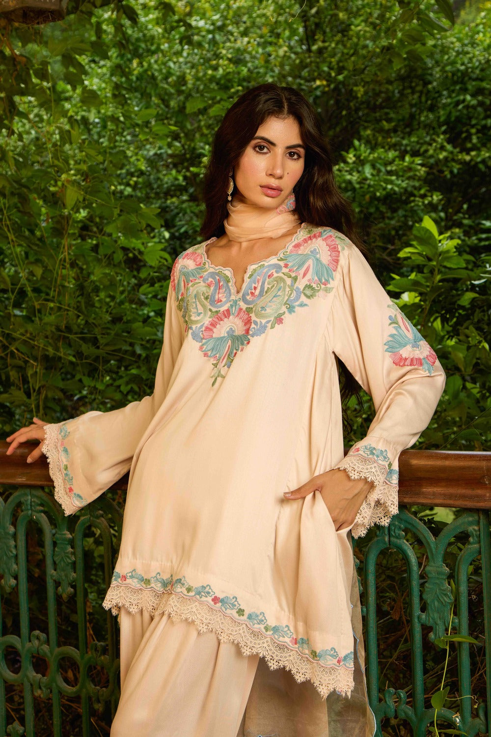 Soft Blush Pheran Set with Salwar