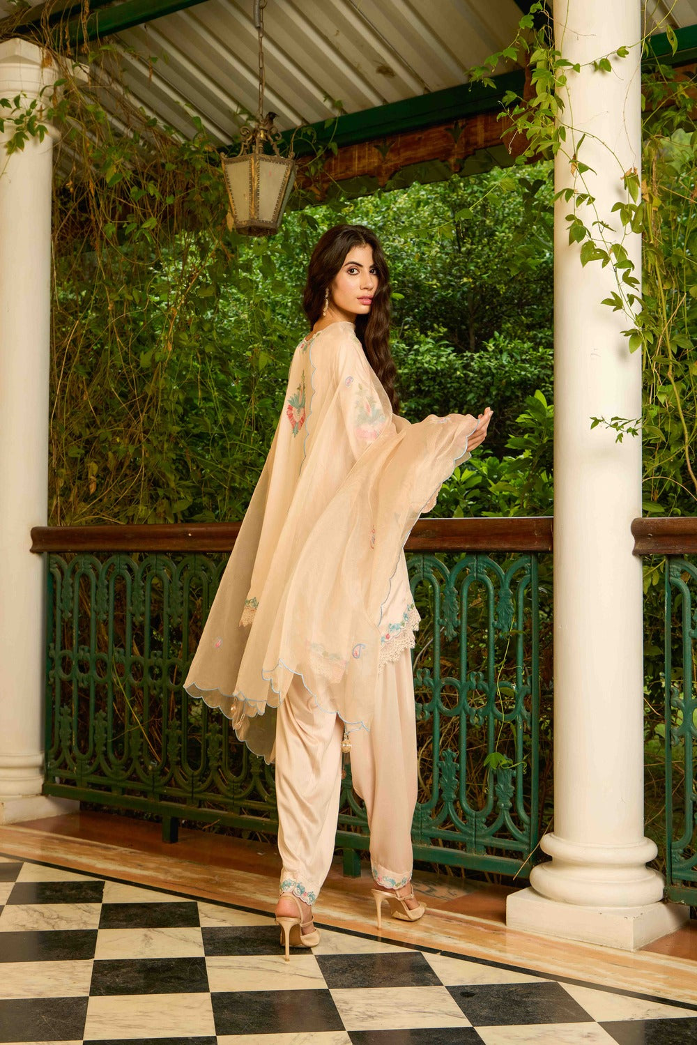 Soft Blush Pheran Set with Salwar