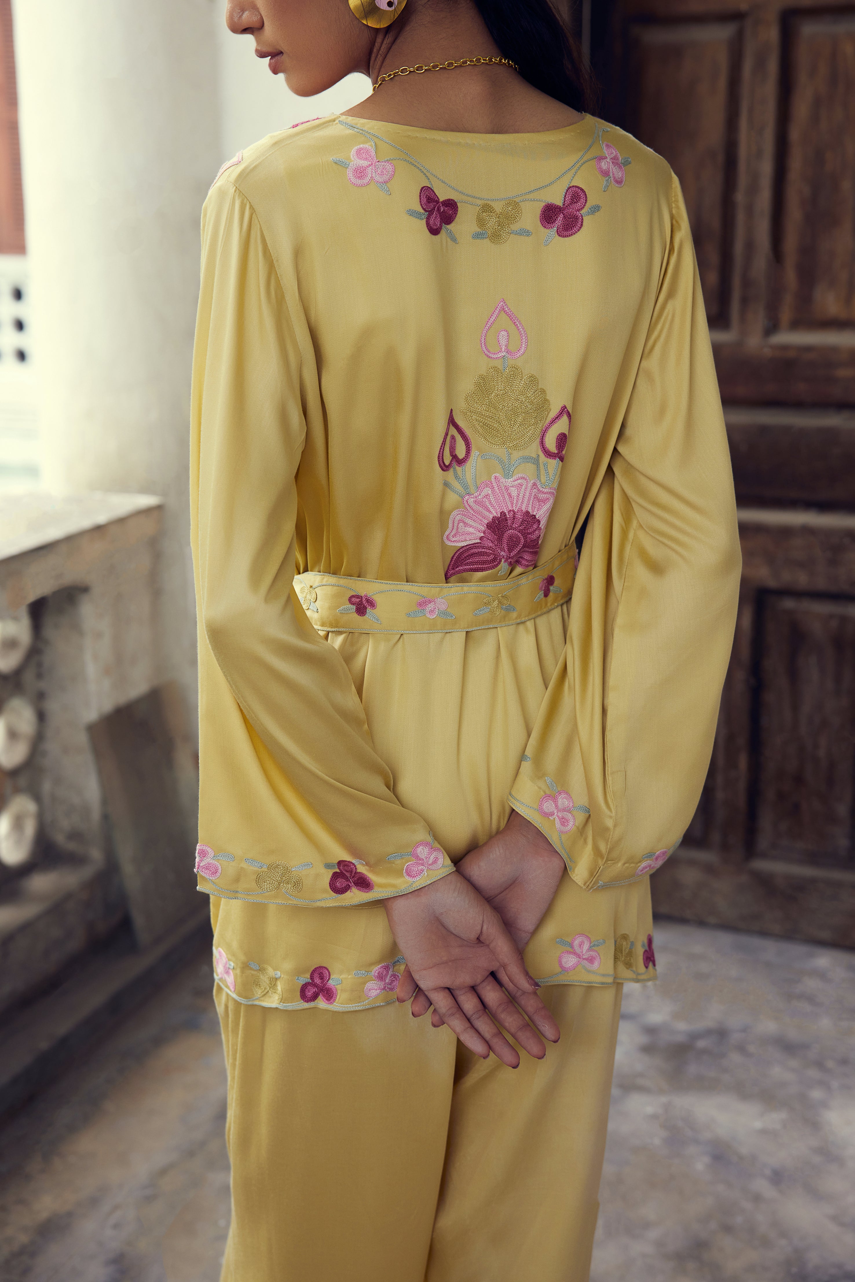 Lemon Kimono Co-ord Set