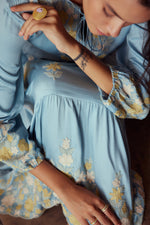 Load image into Gallery viewer, Blue Floral Maxi Dress
