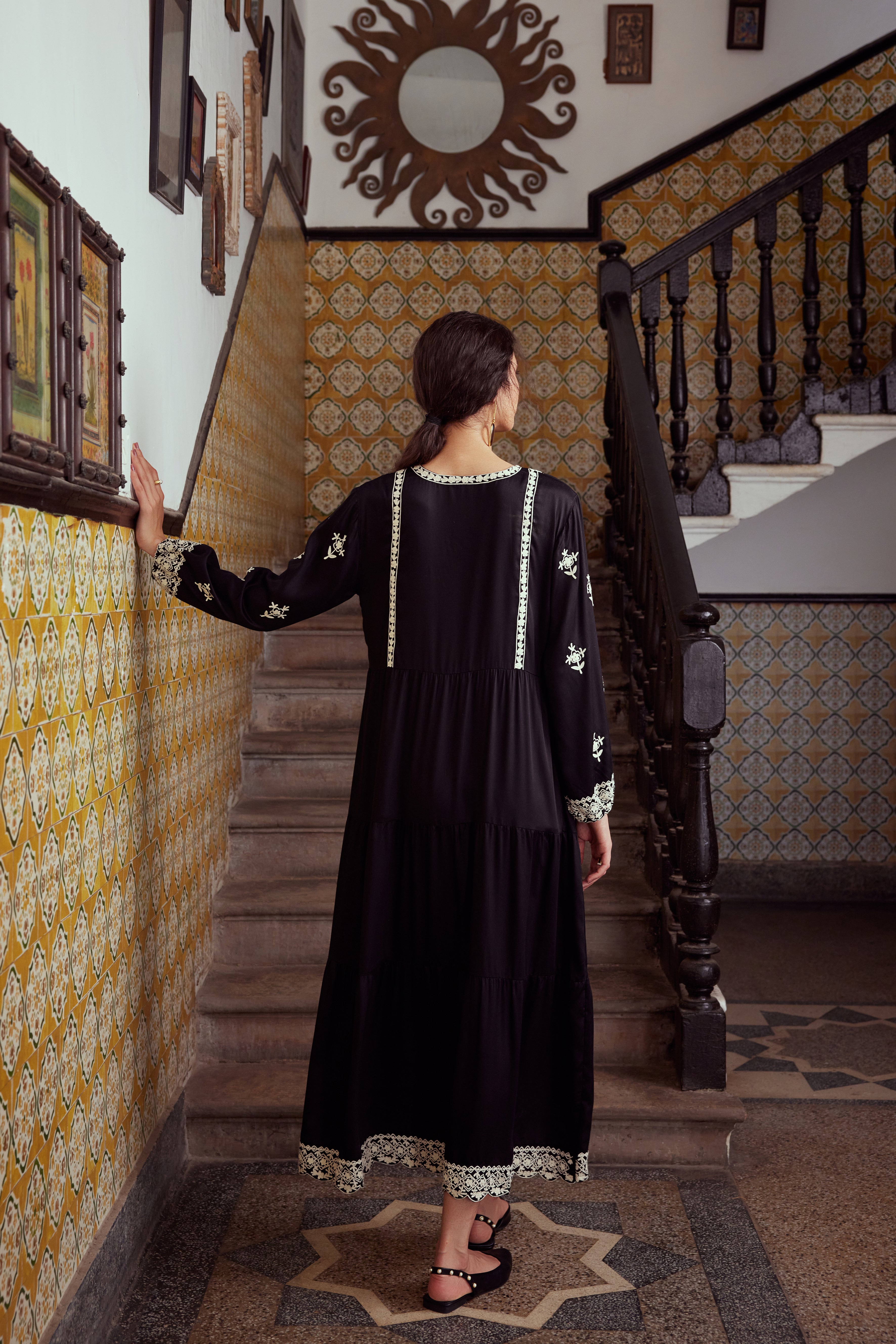 Black Floral Maxi Dress