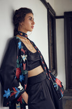 Load image into Gallery viewer, Black Kimono Co-ord Set
