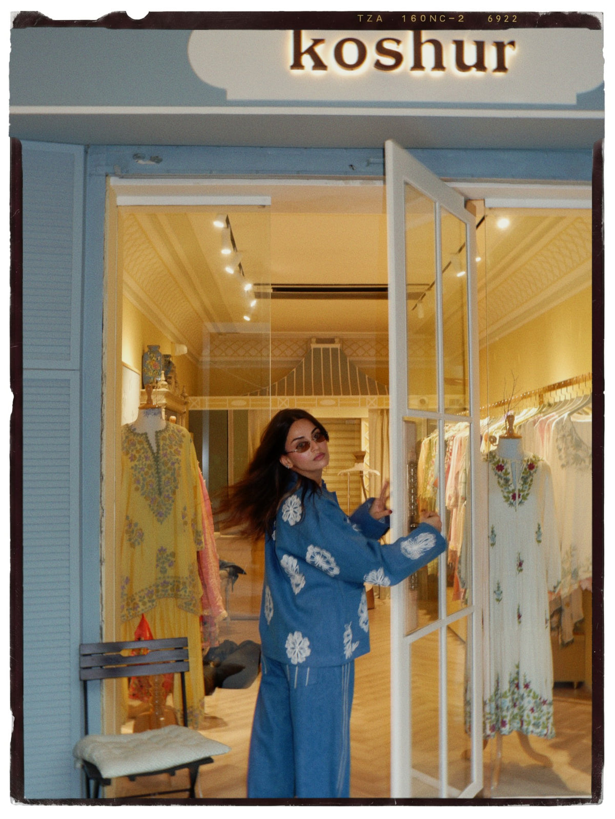 Aari embroidered denim jacket set