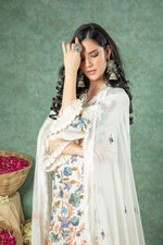 Load image into Gallery viewer, Ivory Shades of Blue Cotton Kurta Set
